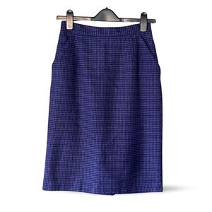 Paradox purple and black Houndstooth Pencil wool Skirt